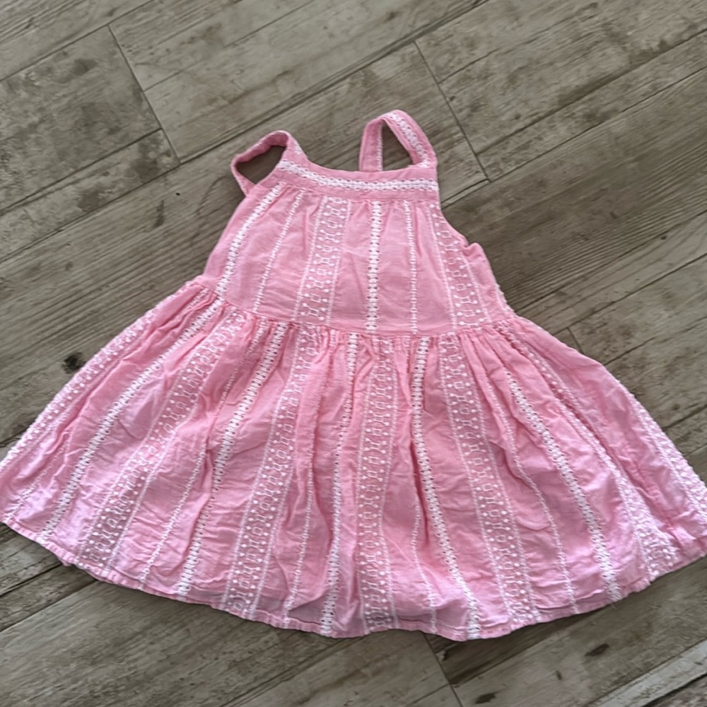 Pink embroidered toddler dress